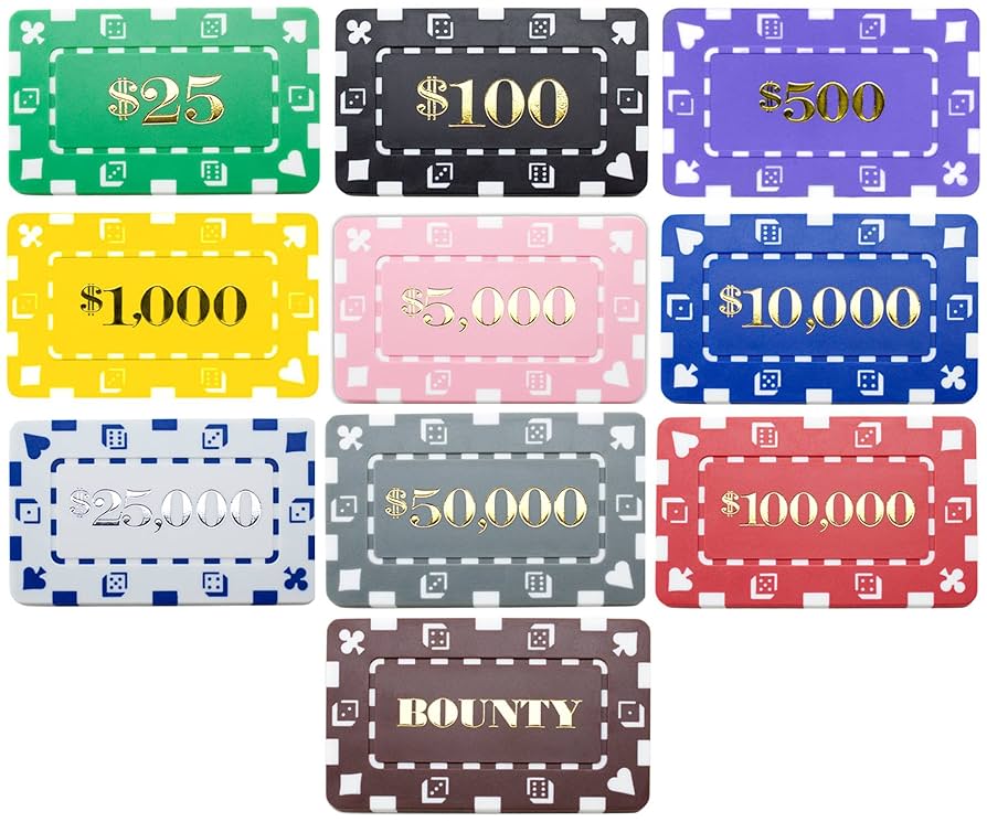 ポーカー チッププラーク高額チップ長方形 (10万25枚100万20枚)セット
