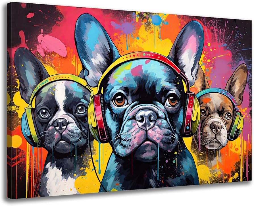 Amazon.co.jp: GLOKAKA グラフィティドッグ ウォールアート キャンバス