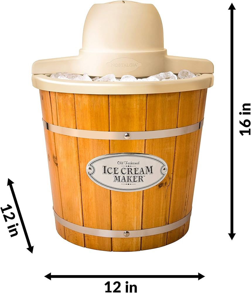 Amazon | Nostalgia ICMP4WD 電動木製バケツ アイスクリームメーカー 4