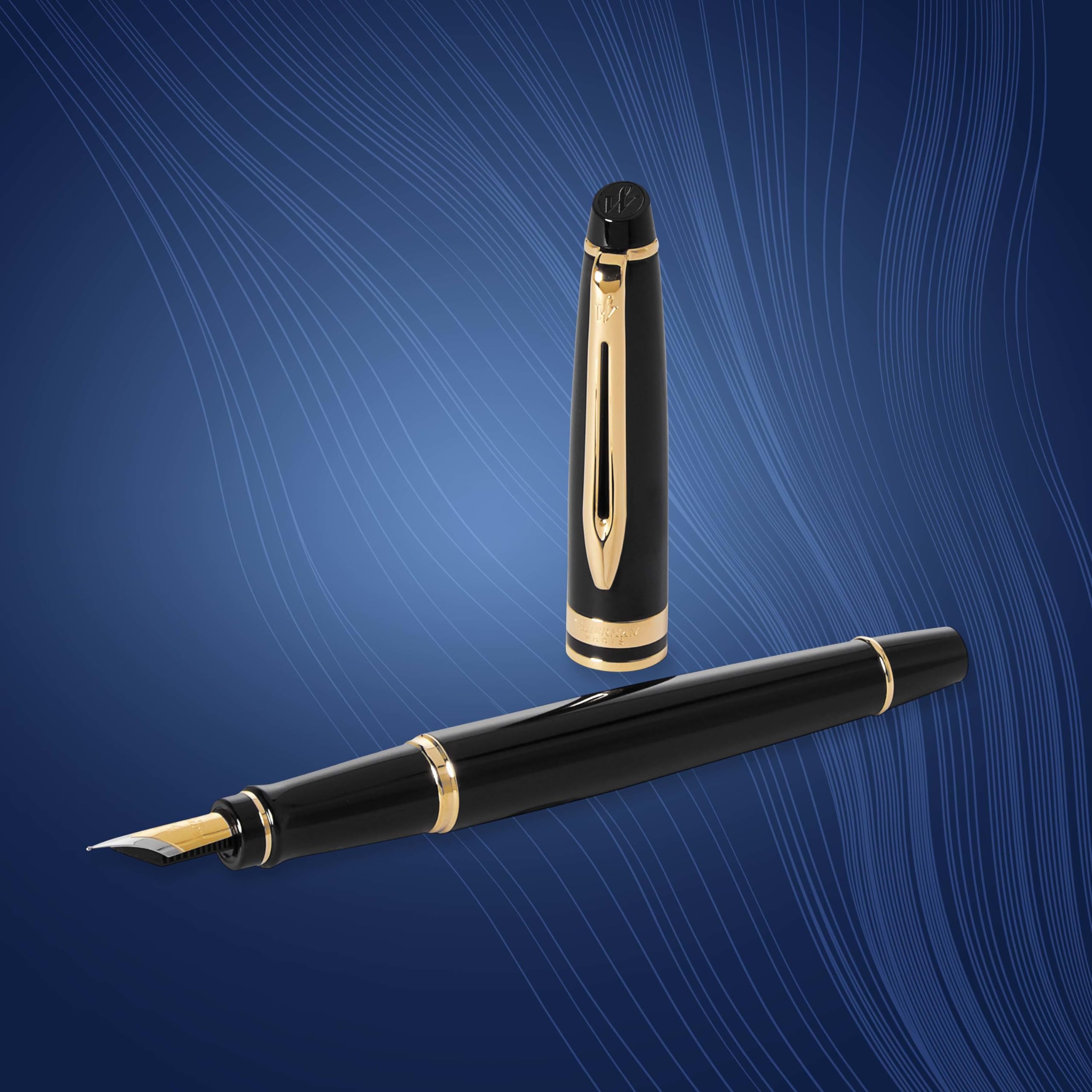 Amazon | Waterman Expert Fountain Pen, Fine Nib, Black with Gold