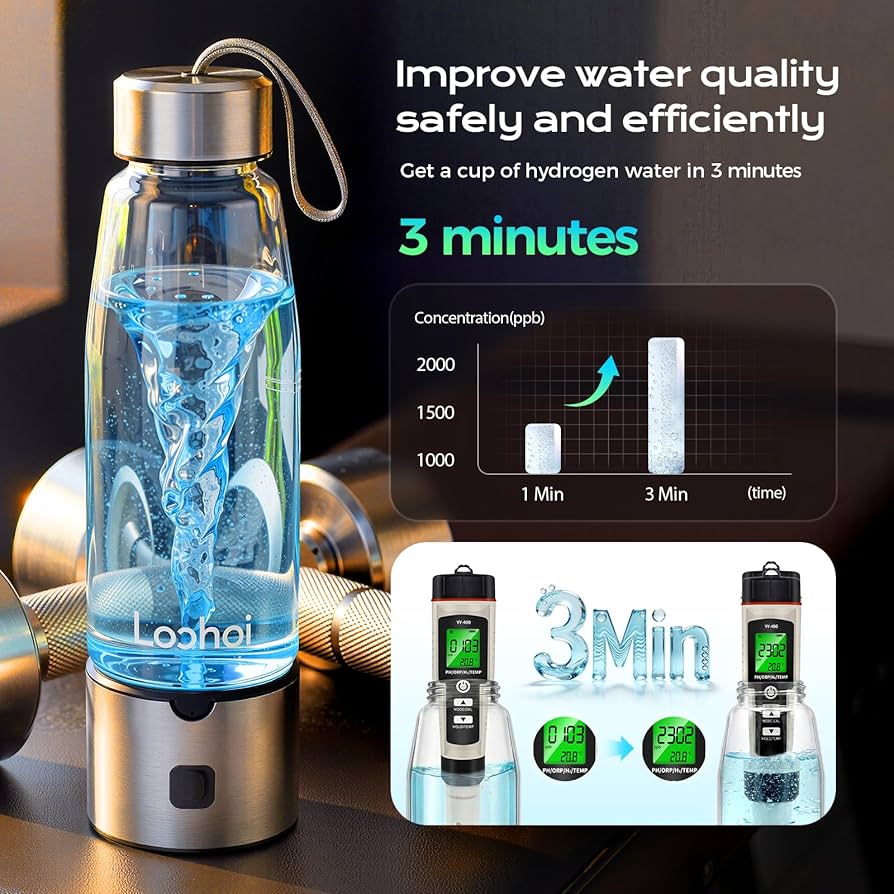 Amazon.com: LOOHOI Hydrogen Water Bottle,Portable SPE/PEM Hydrogen