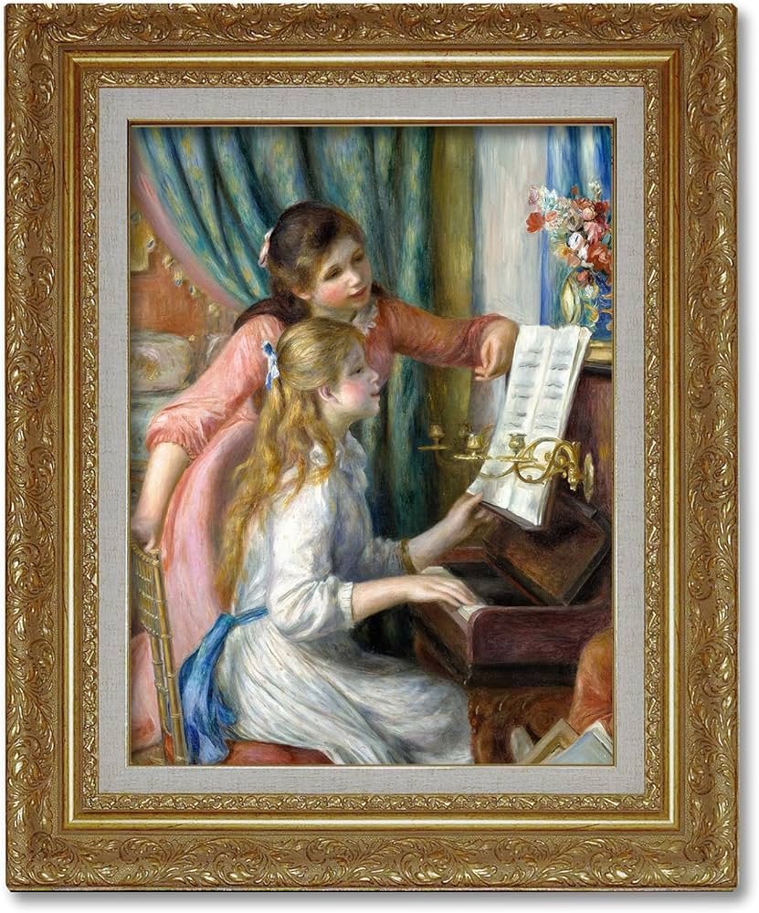 Amazon.co.jp: AC HAN016 ルノワール ピアノを弾く少女たち F6 額入り