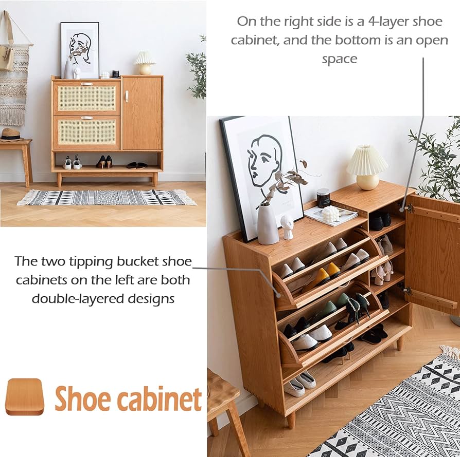 Amazon｜ZXK シューズボックス 木製 下駄箱 靴棚 大容量 ナチュラル