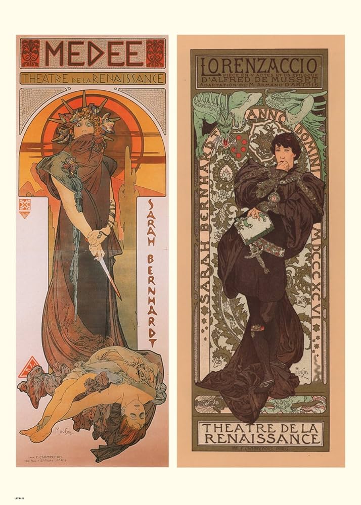 Alphonse Mucha アート作品 2点セット Alphonse Mucha アート作品 2点