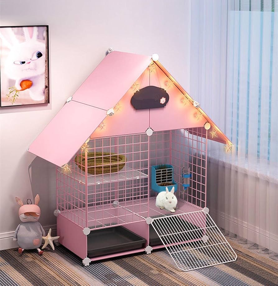 うさぎケージ ウサギケージ 小動物 ペット用品 ピンク 【公式通販】