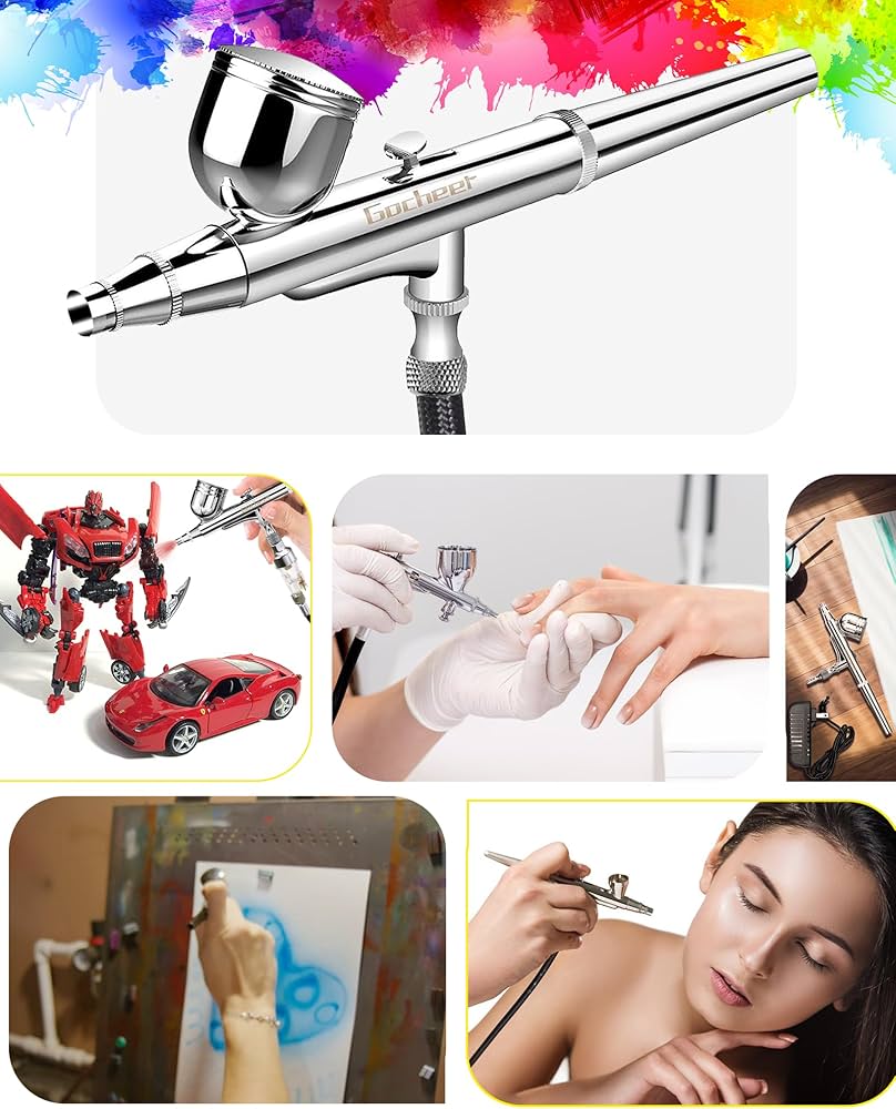 Amazon.co.jp: Gocheer エアブラシミニコンプレッサー セット三段階