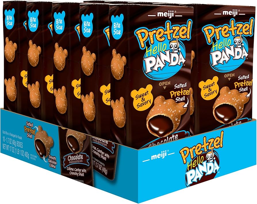 Amazon.com: MEIJI Hello Panda Pretzel Cookies, Chocolate Crème