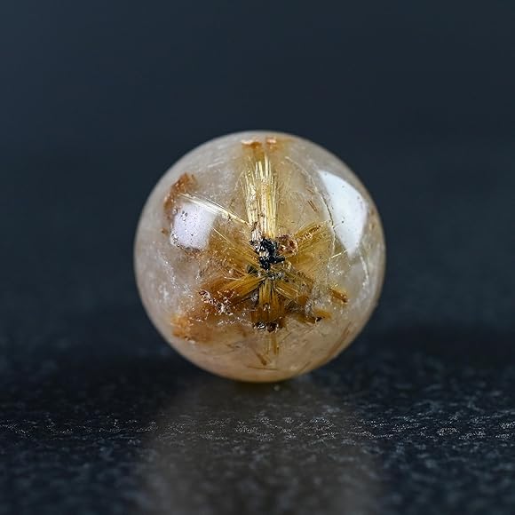 45mm ゴールドルチルクォーツ 丸玉 スフィア 金針水晶 超絶綺麗✨45mm