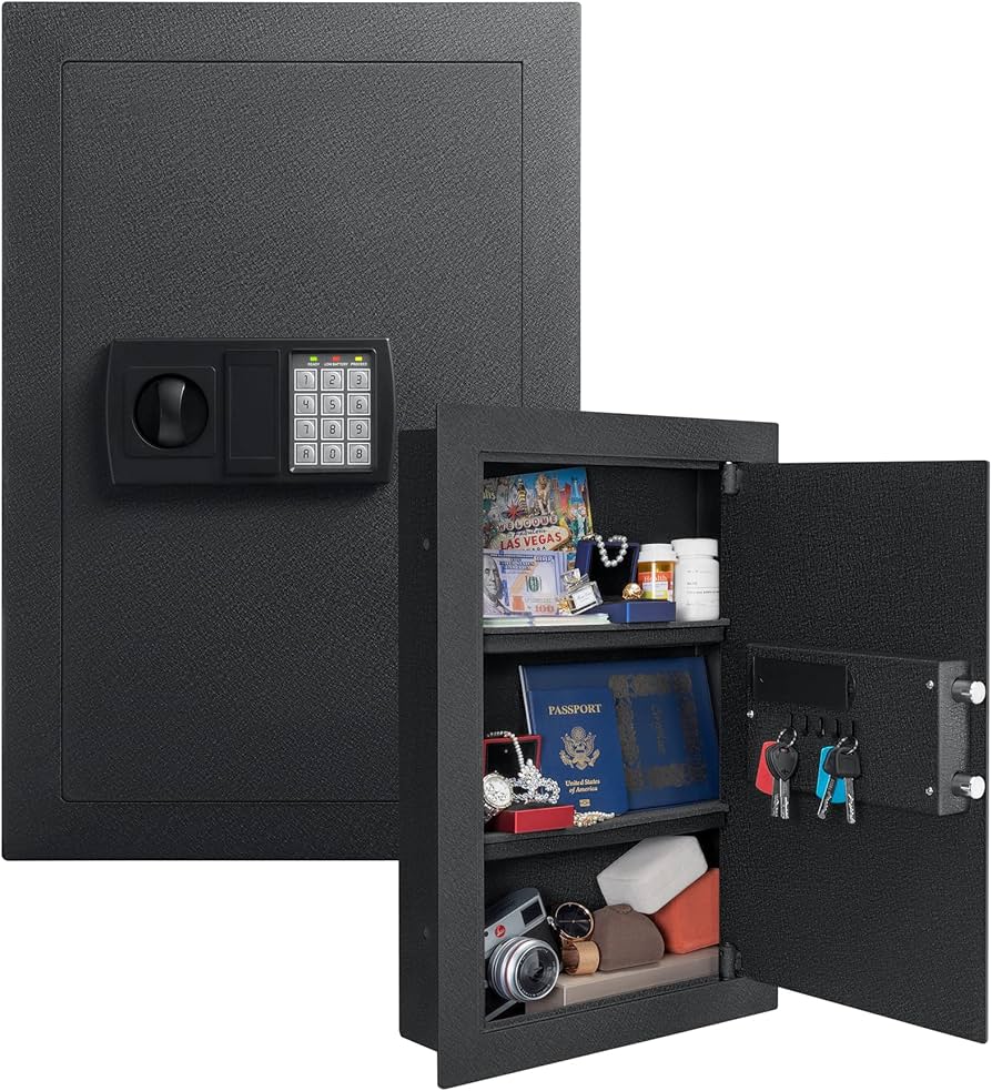 JINXNOBI Wall Safe,Hidden Wall Safe,Hidden Eletronic in Wall Safes