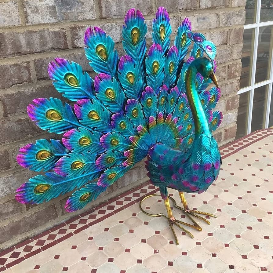Amazon.co.jp: GravFinys 美しい孔雀像装飾 - 2025 メタルピーコック