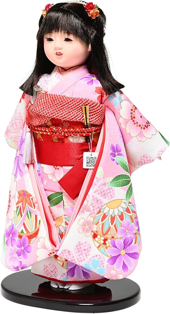 市松人形 愛ちゃん 紫 ストレートポイント三つ編み