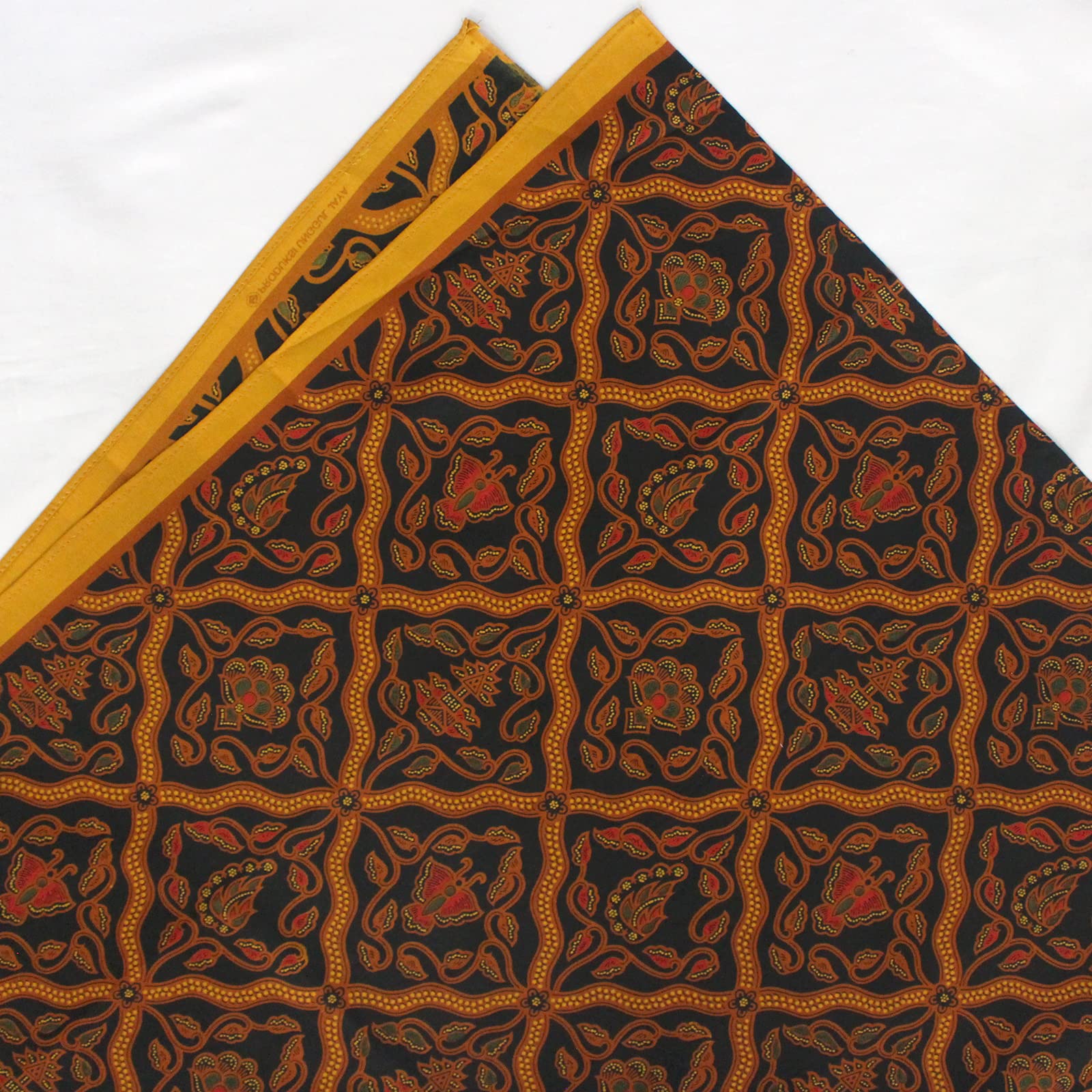 古布 ジャワ更紗（バティック）戦前 プカロンガン 菱ユリ紋