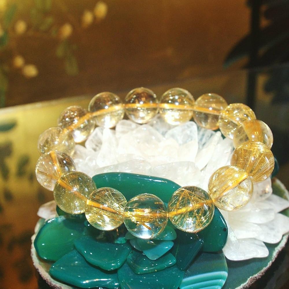 超大玉 64mm ゴールドルチルクォーツ 金針水晶 パワーストーン 超大玉