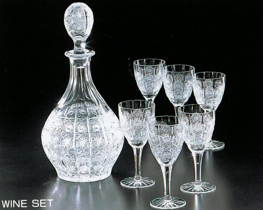 Bohemia Glass デキャンタとグラスセット ボヘミアングラス