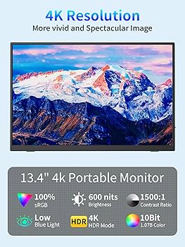 Amazon.com: MAGICRAVEN 4K Portable Monitor, 13.3