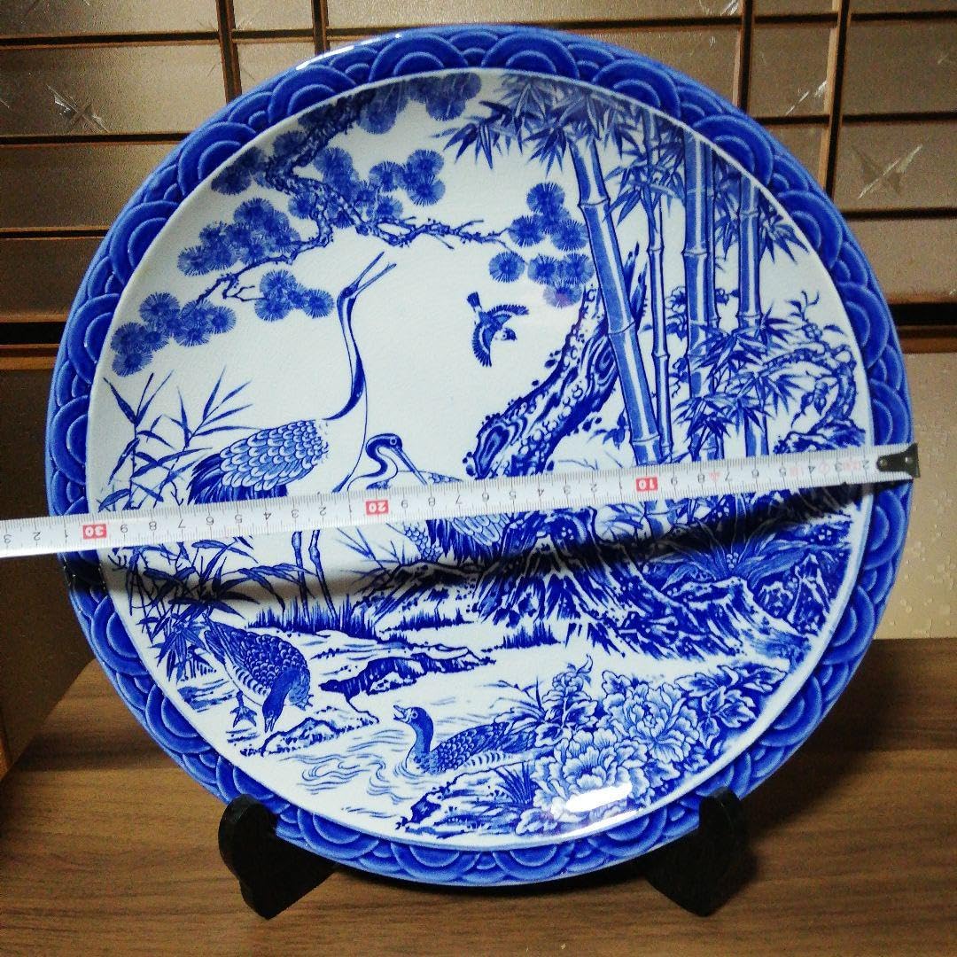骨董 青白磁の風景画皿 直径約40cm 【公式通販】