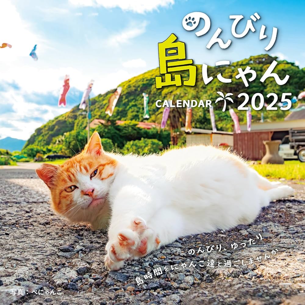 カレンダー2025 のんびり島にゃんCALENDAR（月めくり/壁掛け