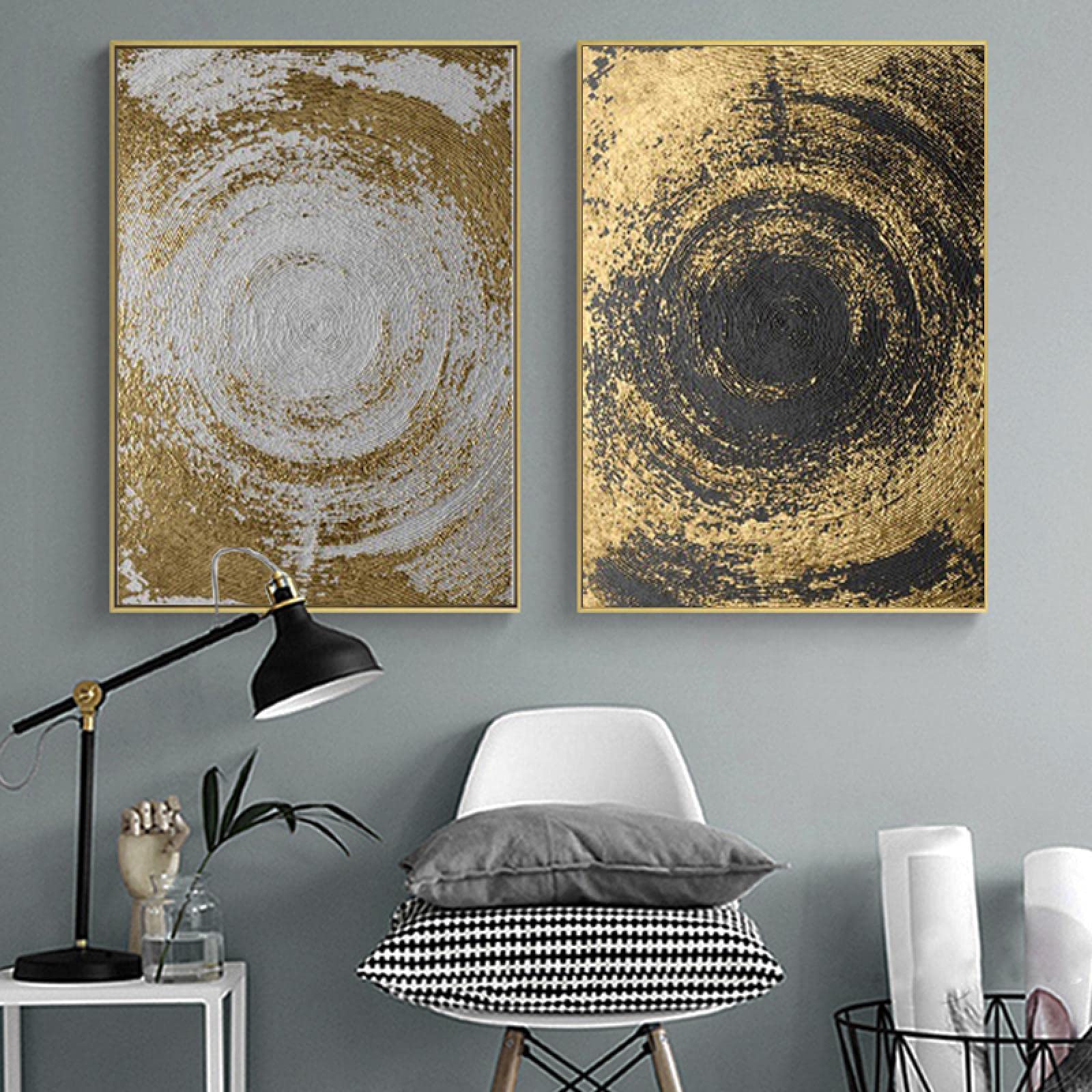 lovepipipi｜黒と金のテクスチャーアート2枚組｜絵画・現代アート
