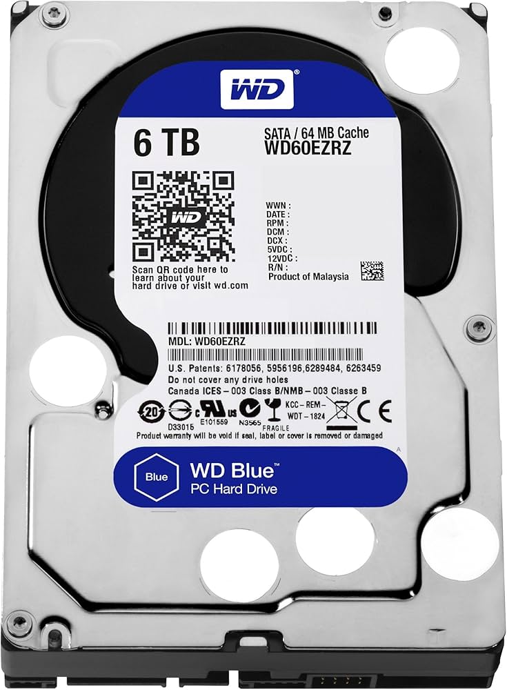 2台セット】WD Blue 6TB ハードドライブ 動作中古品 静音・低発 2台