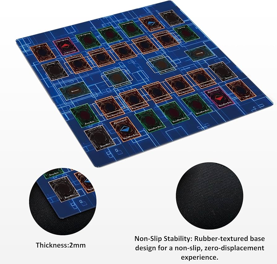 Amazon | 遊戯王プレイマット、2人用、限定版レアダイスと無料収納