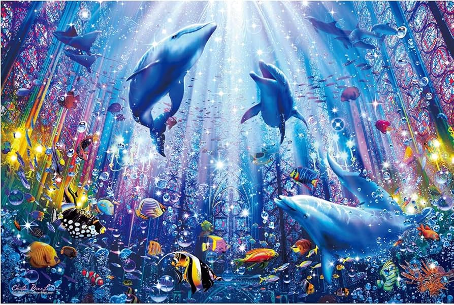 ラッセン 絵画「マジカルモーメント」イルカ ラッセン 絵画「マジカル