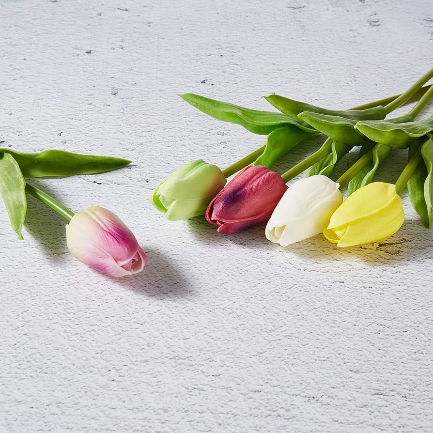 抽象画 チューリップと花 ハンドメイド インテリア アクリル画 BAEZ3