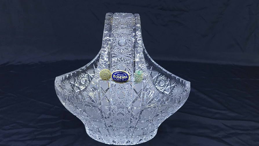 チェコスロバキアBohemia Glass 四つ葉型クリスタルトレイ