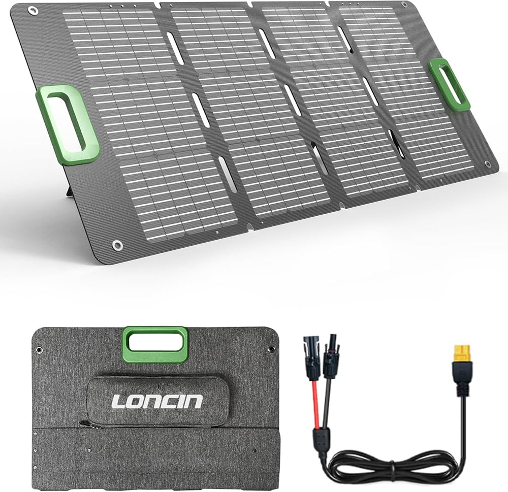 Amazon | Loncin ソーラーパネル 100W 折り畳み式 太陽能パネル