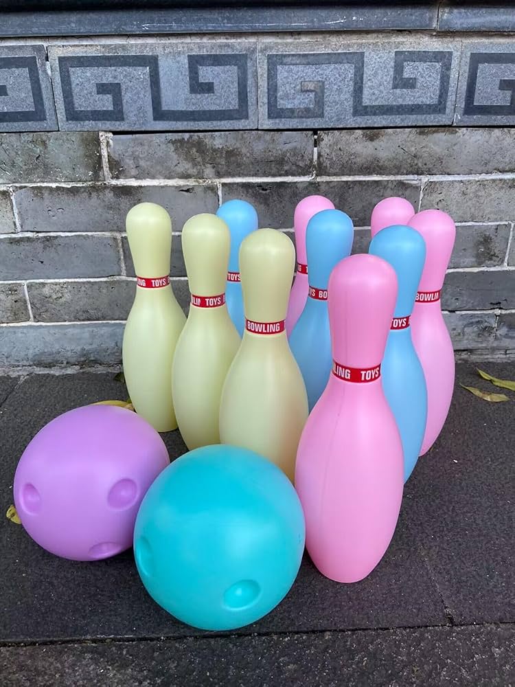 Amazon.co.jp: ボウリングセットおもちゃゲーム10ピン2ボール