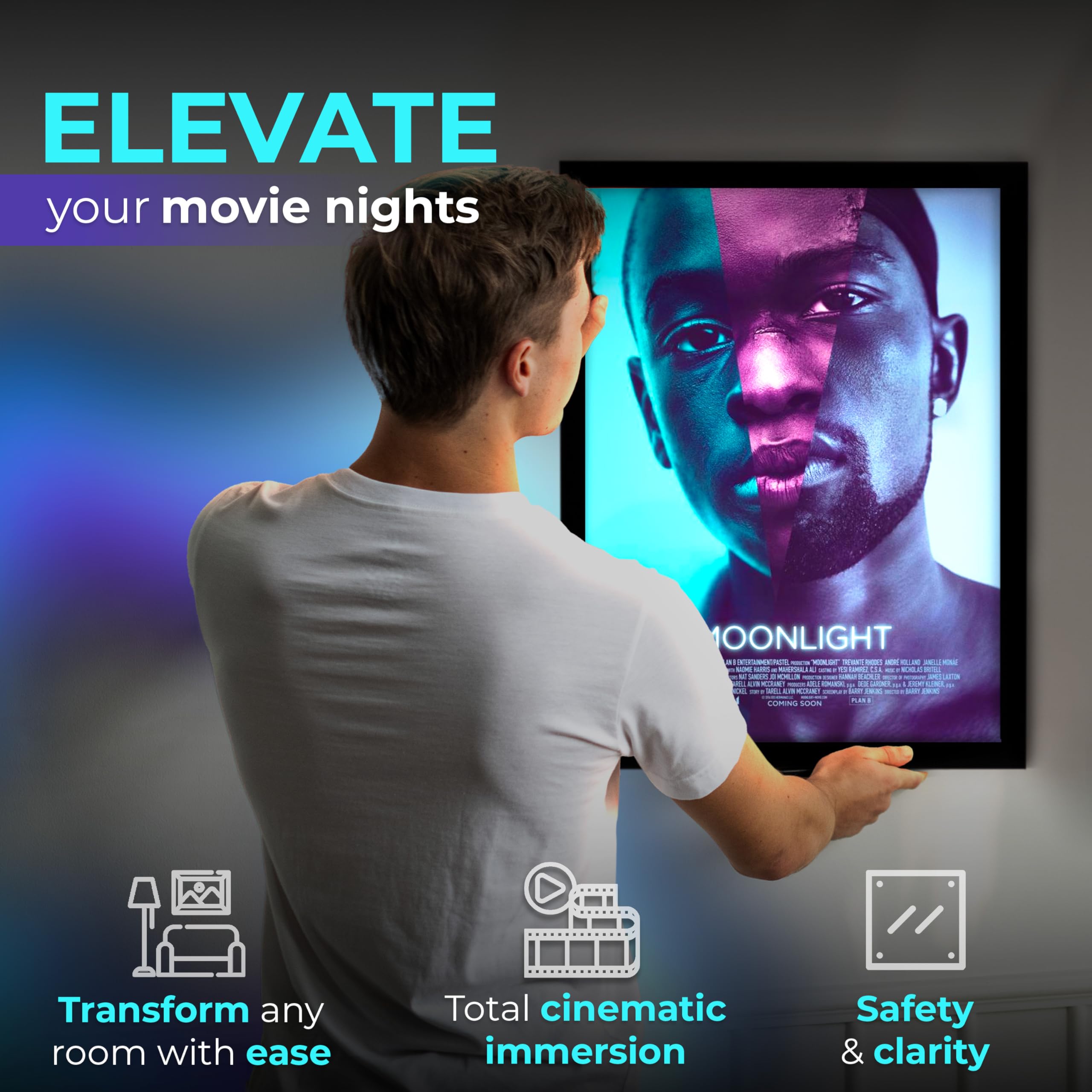 Amazon.co.jp: NexaFrame LEDバックライト付き映画ポスターフレーム