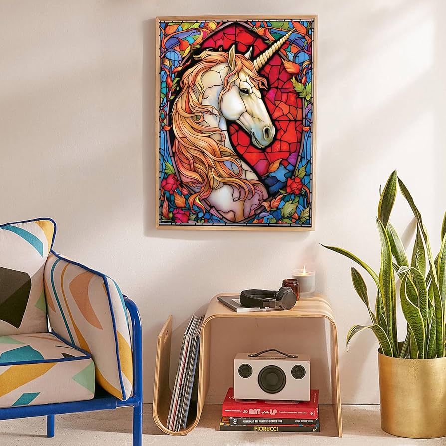 ステンドグラス Unicorn ユニコーン大判 グラスマスターズ社 【公式通販】