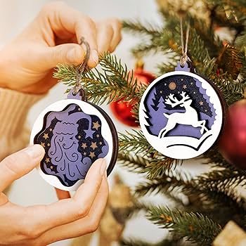 Amazon.co.jp: 壁掛けクリスマス木製オーナメント 中空ウッドランド