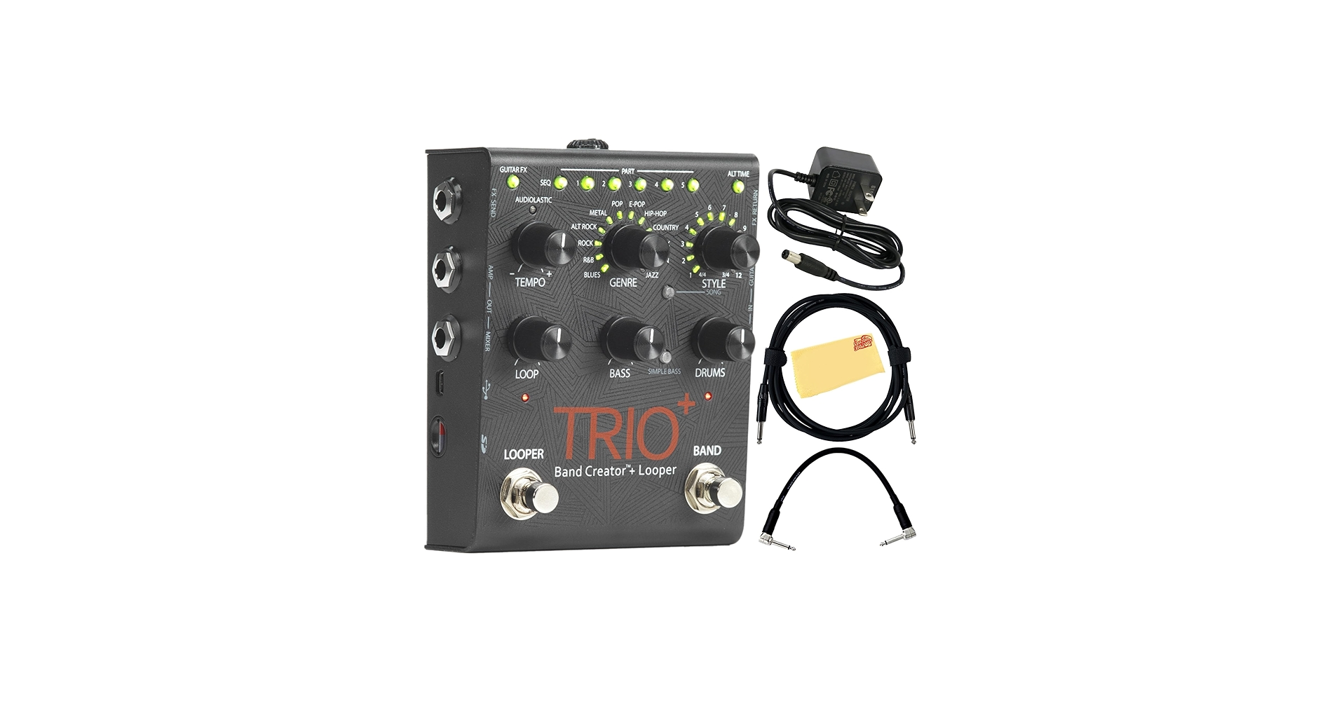 Amazon.com: DigiTech Trio+ Band Creator and Looper Pedal Bundle