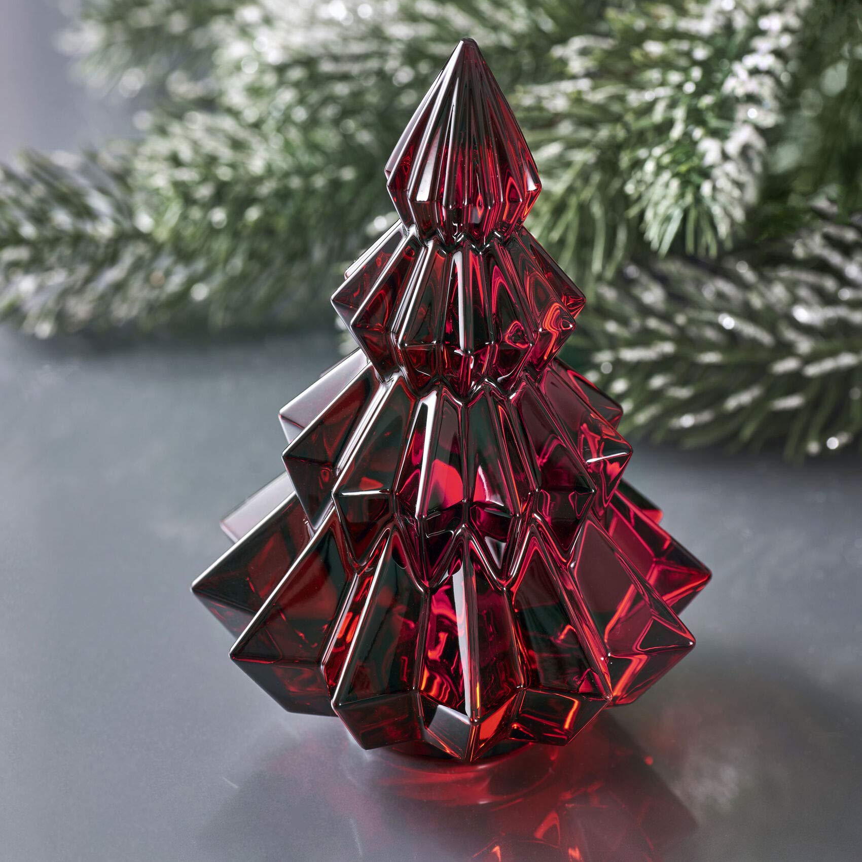 箱付 バカラ クリスマスツリー インテリア クリスタル レッド no.166