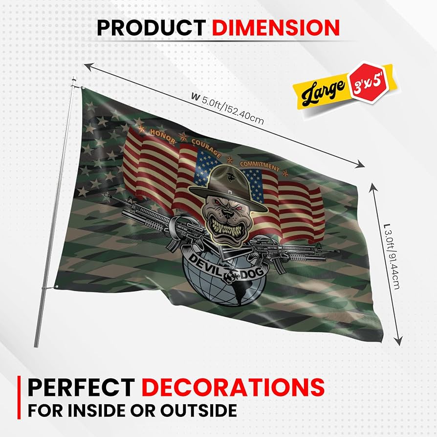 Amazon.com : Fun Flags Camo Devil Dog Flag - Durable and Weather