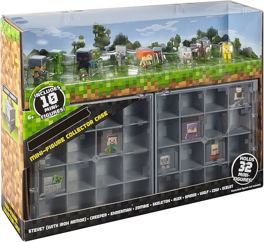 Amazon | マインクラフト ミニフィギュア コレクティング ケース＆10こ