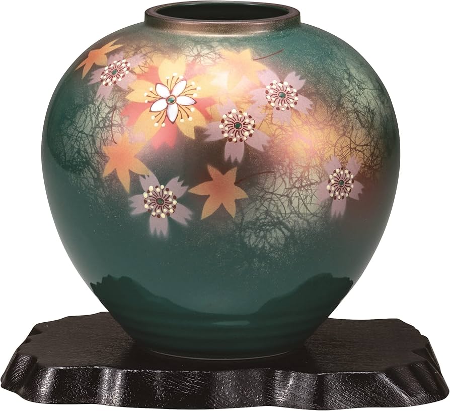 Amazon.co.jp: 九谷焼いわたや 『九谷焼』花瓶(5.5号)花舞(台付) K7