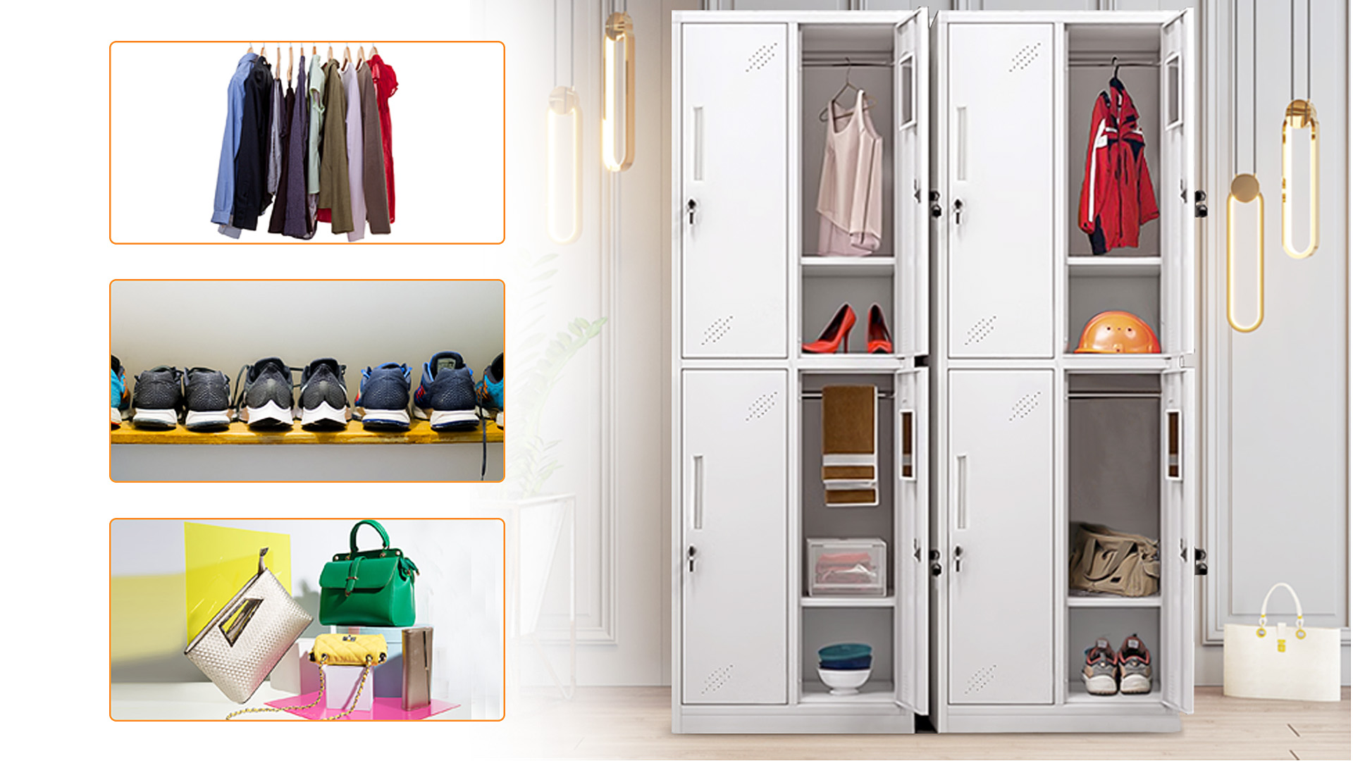 Amazon.co.jp: ロッカー 鍵付き 収納 4人用 オフィス用品 スチール 省