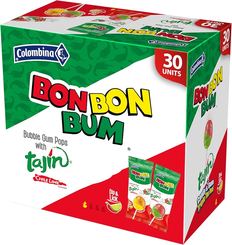 Amazon.com : Colombina Bon Bon Bum Tajin Tropical Passion Fruit