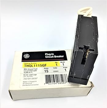 GE THQL1115GF; 1P 15A 120V GFCI CB - Magnetic Circuit Breakers