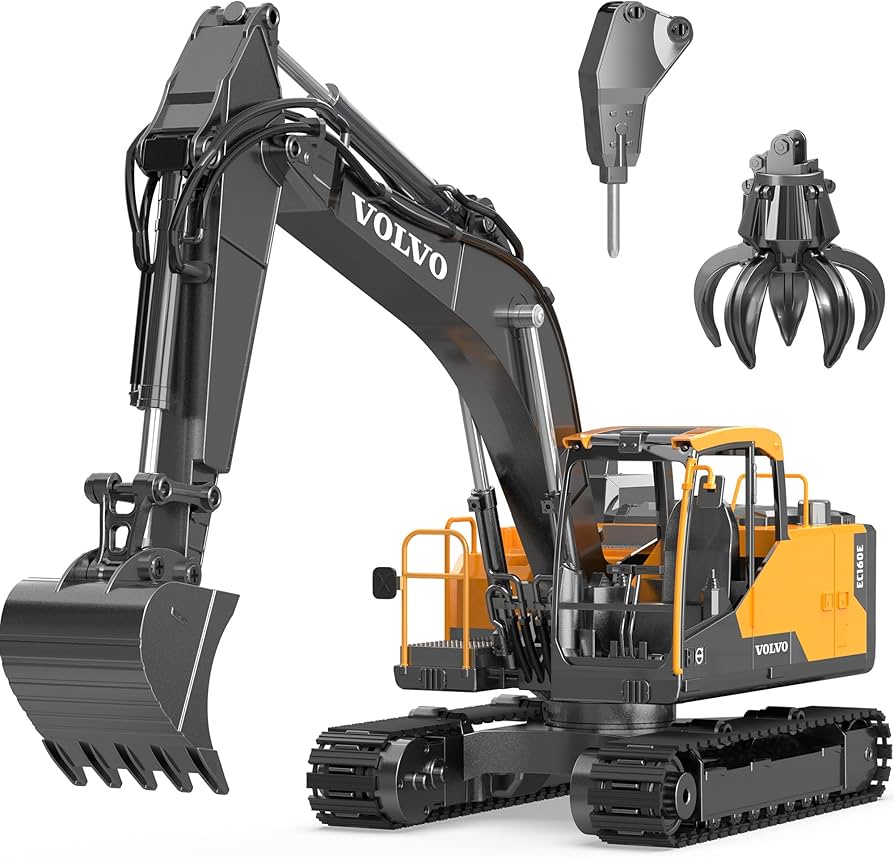 Amazon.com: DOUBLE E Volvo 1:16 Scale RC Excavator 3-in-1