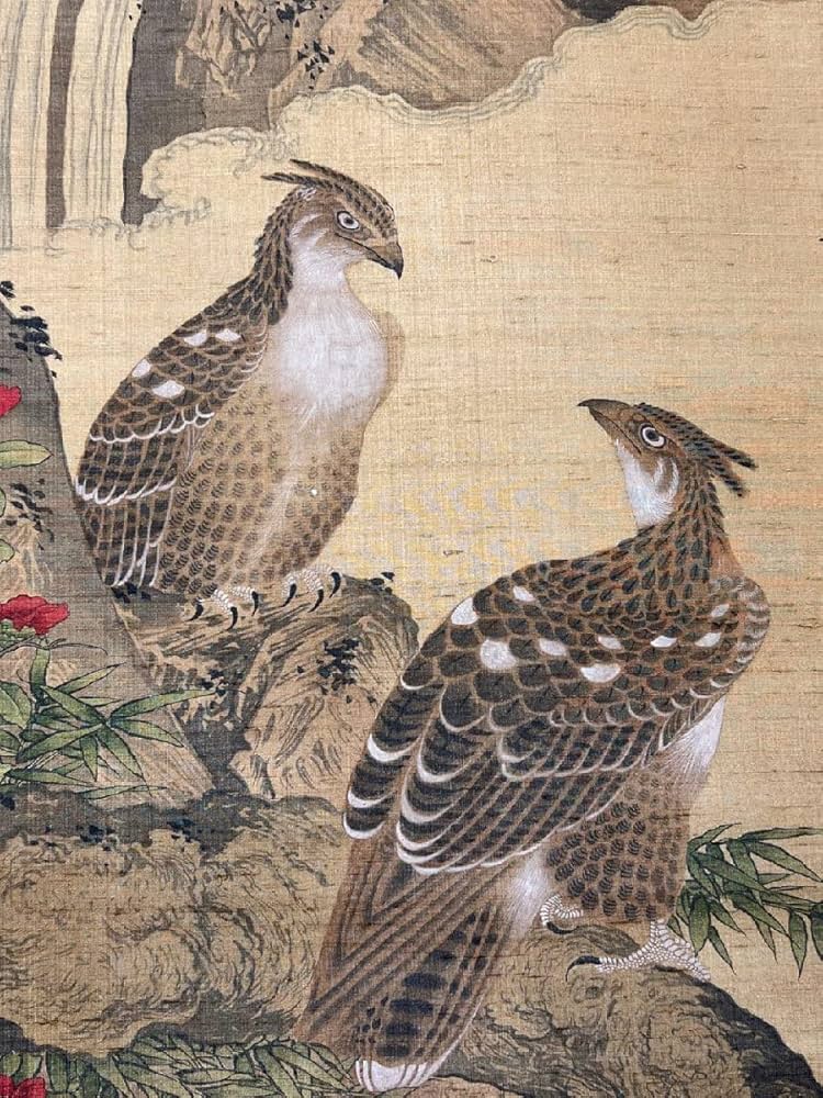 中国 中国美術家のジャナガオ、山水の掛け軸である毛筆の巻物 賈又福 《水