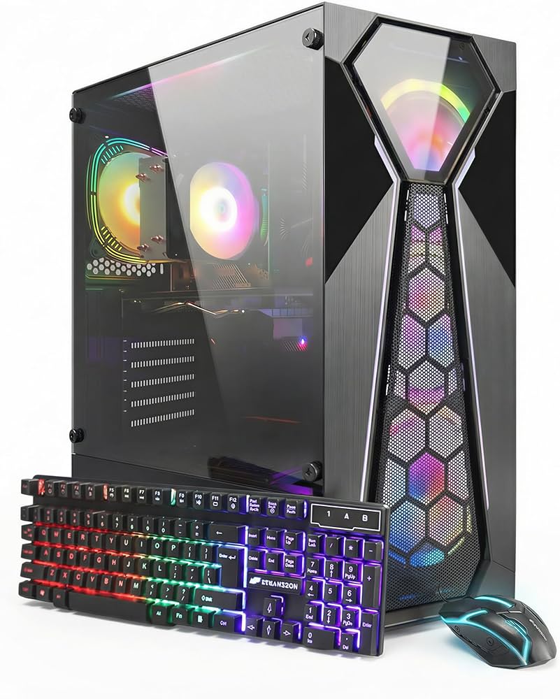 Amazon.com: STGAubron Gaming PC Computer Desktop, AMD Ryzen 5 5500