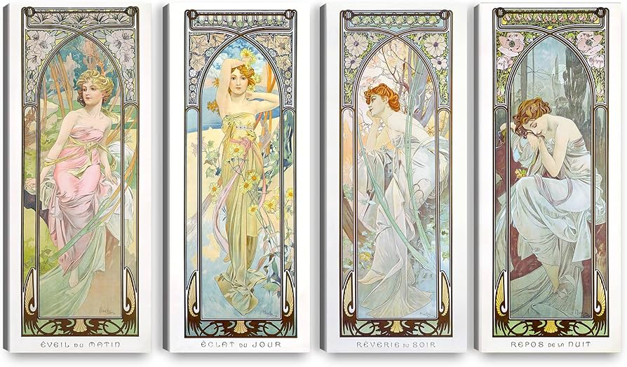 Amazon.com: A&T ARTWORK The Times of The Day by Alphonse Mucha 4