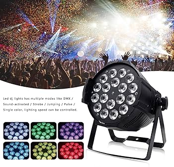 Amazon.co.jp: Frezon 200W 高輝度 18LED ステージライト RGBW DMX