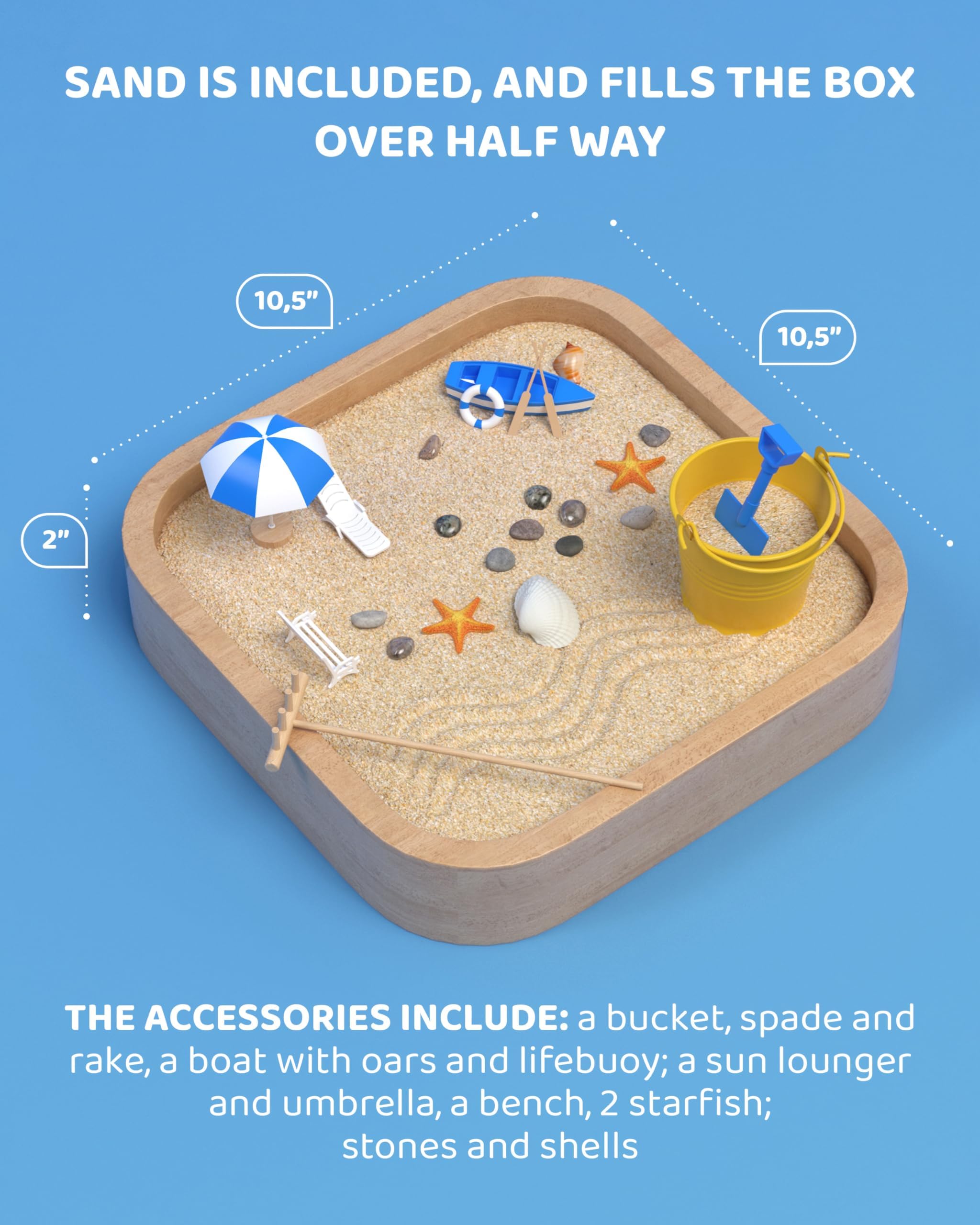 Amazon.com: Mini Zen Garden - Beach Sandbox for Desk - Sand Tray