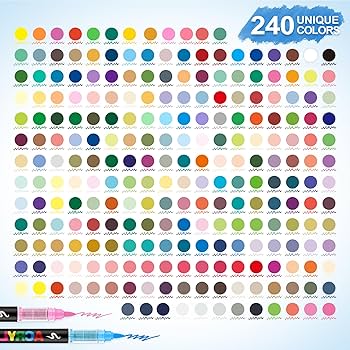 Amazon | Guangna 240アクリルペイントマーカー 筆先アクリルペイント