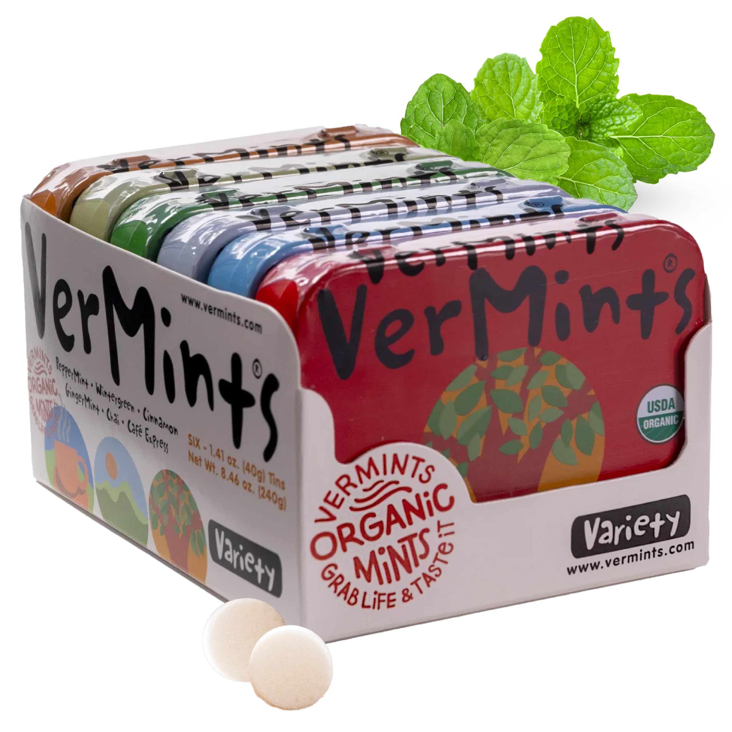 Amazon.com : VerMints Organic Breath Mints – Peppermint, Ginger