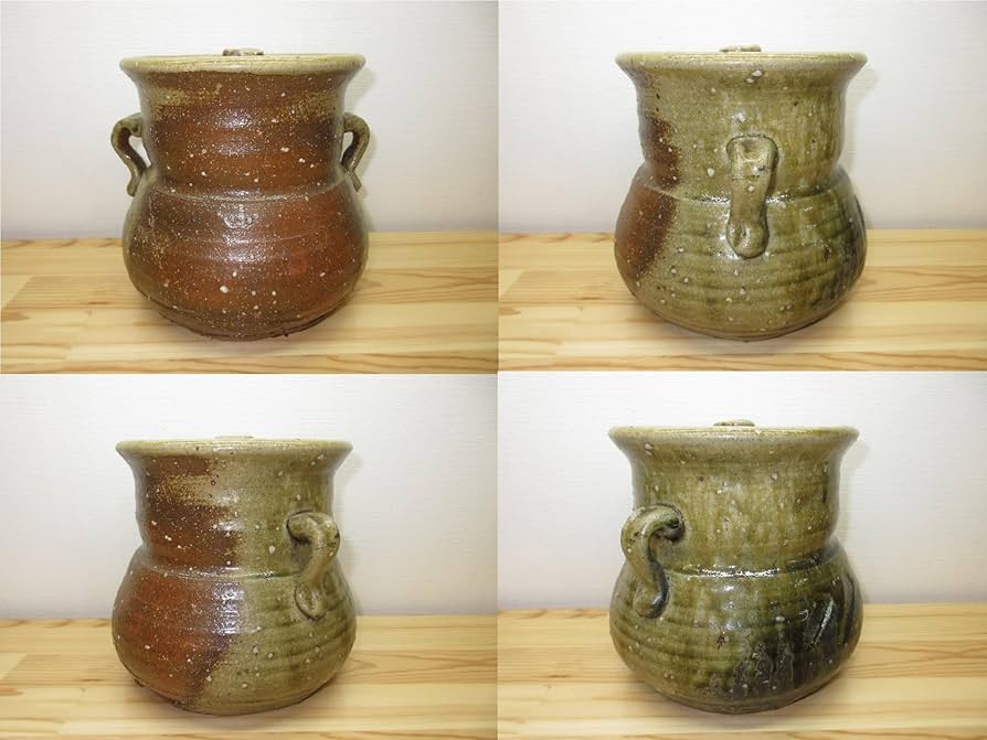 Amazon｜【逢絢亭】茶道具 水指 信楽焼 耳付 水漏れ検査確認済 西尾