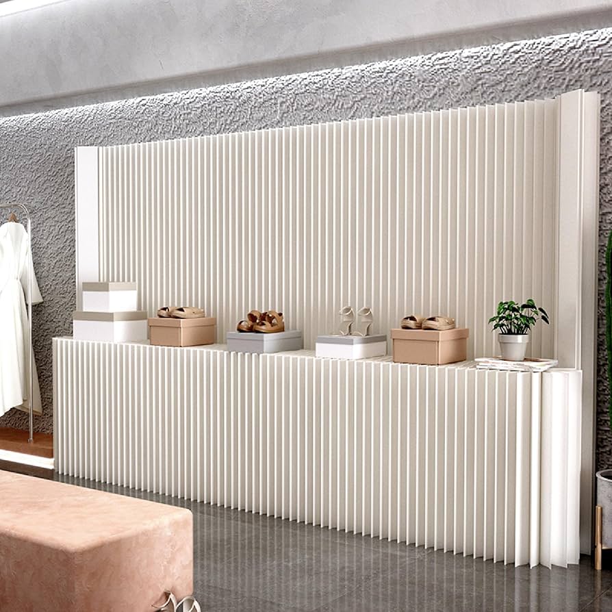 紙製パーテーション陳列展示台高さ1.5m長さ2-3m組立不要折りたたみ